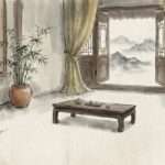 Feng Shui Wohnzimmer — harmonischer Wohnraum im chinesischen Tuschmalerei-Stil