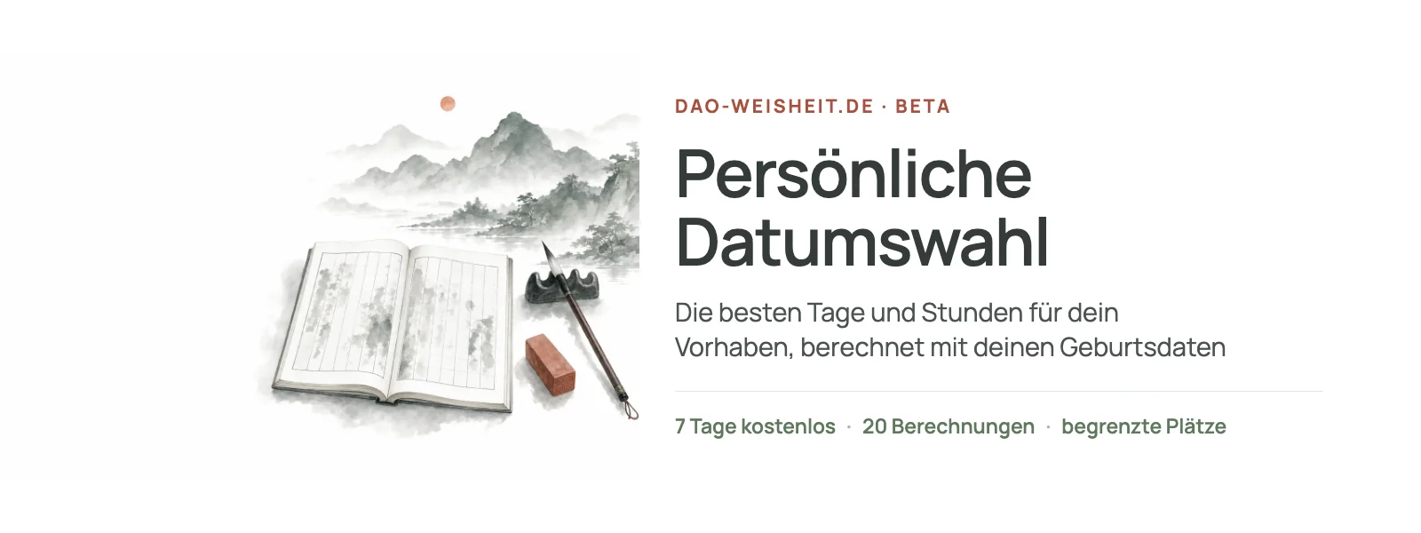 Persönliche Datumswahl (Beta) — die besten Tage und Stunden für dein Vorhaben, 7 Tage kostenlos